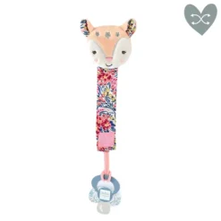 Attache tétine lapin rose ou faon Boh'aime -18 cm
