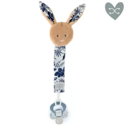 Attache tétine lion ou lapin bleu Boh'aime - 18 cm