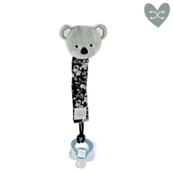 Attache tétine ours ou koala Boh'aime - Bleu - noir- 18 cm