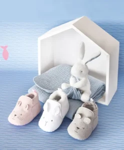 Coffret chaussons Bébé blancs - 0/6 mois