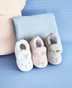 Coffret chaussons Bébé roses - 0/6 mois