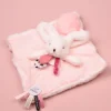 Coffret Doudou carré Lapin rose - Happy Blush - 25 cm