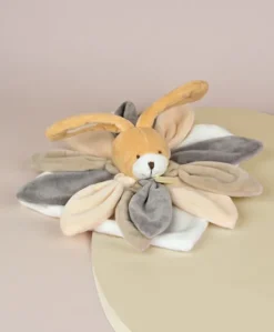 Coffret Doudou lapin pétales Collector taupe - 28 cm