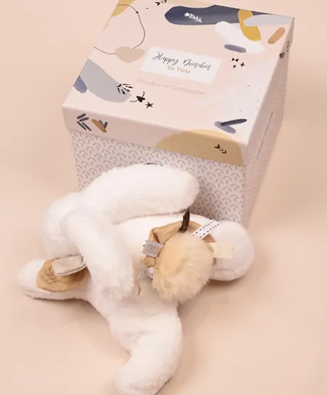 Coffret Pantin Lapin beige - Happy Wild - 25 cm