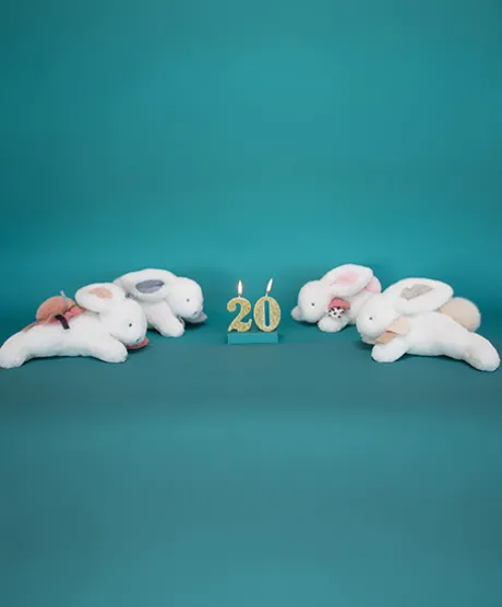 Coffret Pantin Lapin beige - Happy Wild - 25 cm