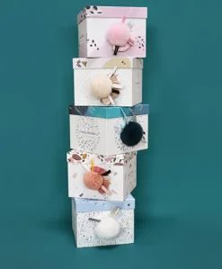 Coffret Pantin Lapin bleu - Happy Glossy - 25 cm