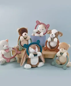 Doudou anneau de dentition - Hochet - HOULAHOP - Rose clair