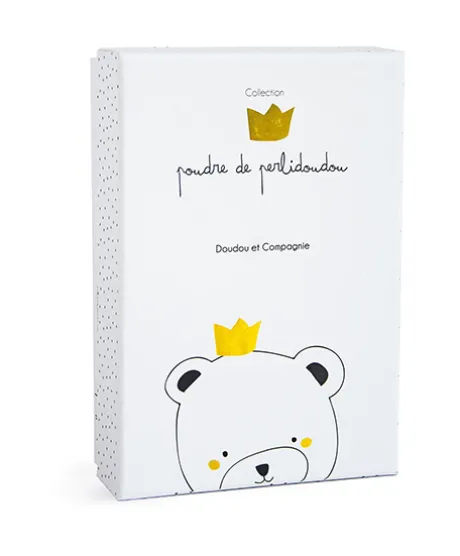 Doudou attache sucette ours Petit Roi marron - 15 cm