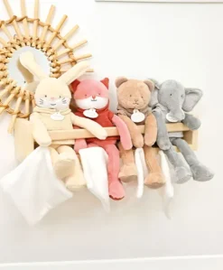 Doudou Elephant gris avec mouchoir - Sweety - 25 cm