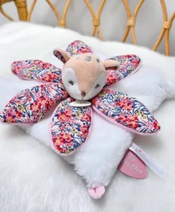 Doudou FAON blanc avec pétales - BOH'AIME -