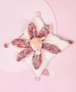 Doudou FAON blanc avec pétales - BOH'AIME -