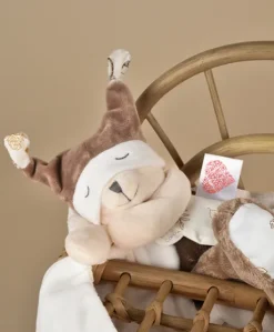 Doudou ours mouchoir 3 histoires - Marron