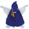 Doudou plat dinosaure bleu Sashou - 25 cm