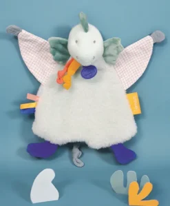Doudou plat dinosaure vert Filou - 25 cm