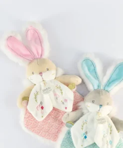 Doudou plat lapin de sucre rose - 24 cm