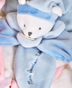 Doudou plat Ours Collector bleu - 24 cm