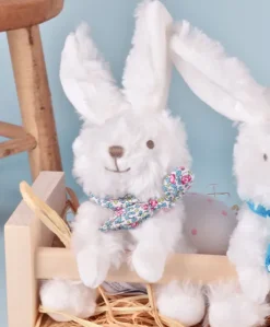 Lapin blanc avec chouchou -12 cm - Modèle aléatoire