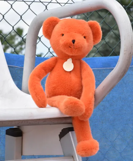 Ours en peluche Orange Terracotta - Roland Garros- 40 cm - Fabriqué en France