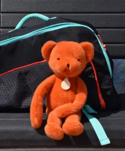 Ours en peluche Orange Terracotta - Roland Garros- 40 cm - Fabriqué en France