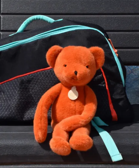 Ours en peluche Orange Terracotta - Roland Garros- 40 cm - Fabriqué en France