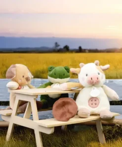 Peluche chien - 17 cm - DOUDOU de la ferme avec boite sonore