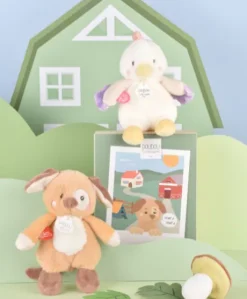 Peluche chien - 17 cm - DOUDOU de la ferme avec boite sonore