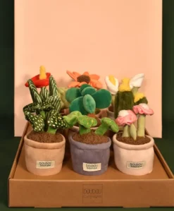 Peluche fleur - 9 cm - Botanique - Cactus Vert