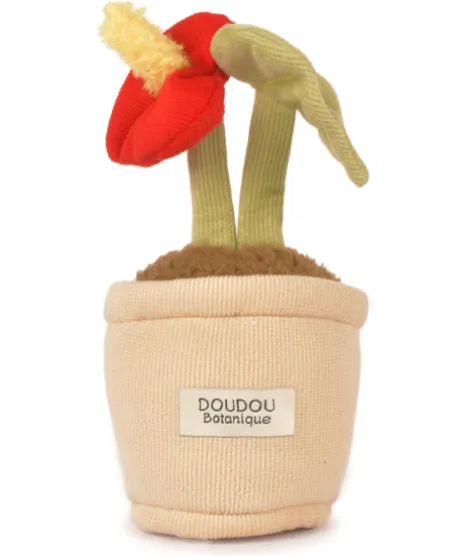Peluche fleur - 9 cm - Botanique - Rouge