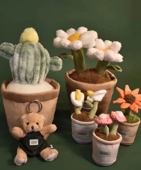 Peluche fleur - 9 cm - Botanique - Rose