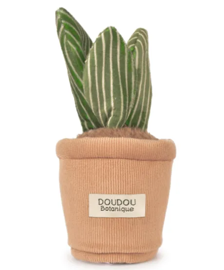 Peluche fleur - 9 cm - Botanique - Vert rayures jaunes