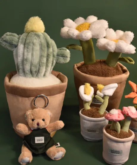 Peluche fleur- Cactus vert 25 cm