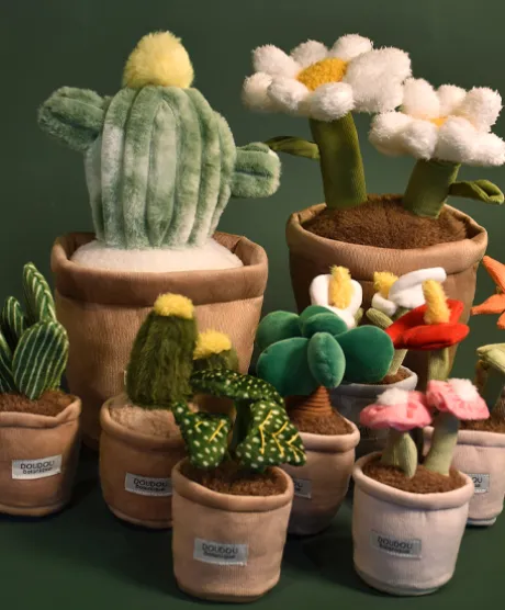 Peluche fleur- Cactus vert 25 cm