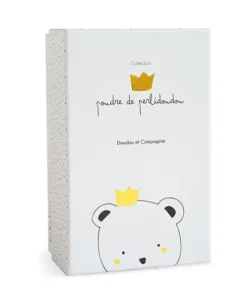 Peluche musicale ours Petit Roi marron - 14 cm