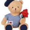 Peluche Ours avec rose - Le Romantique - 25 cm