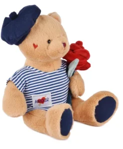 Peluche Ours avec rose - Le Romantique - 25 cm