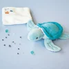 Peluche Tortue doudou bébé verte - 16 cm
