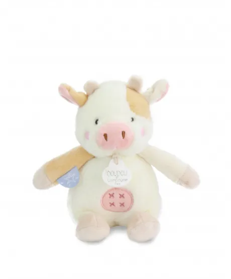 Peluche vache - 17 cm - DOUDOU de la ferme avec boite sonore