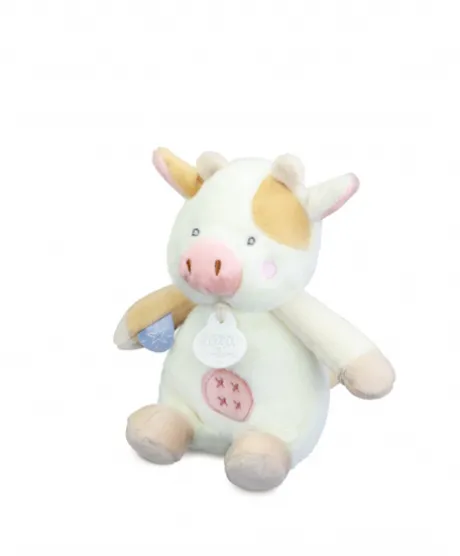 Peluche vache - 17 cm - DOUDOU de la ferme avec boite sonore