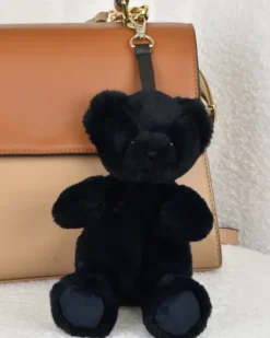 porte clé - Bijou de sac Ours peluche noir - 20 cm - Noir