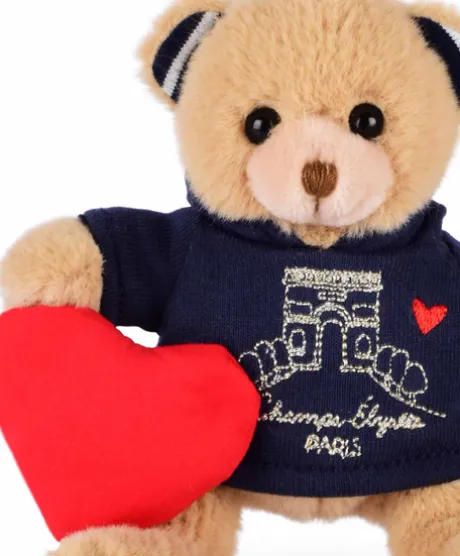 Porte clé Ours sweat marine Champs Elysées - 15 cm