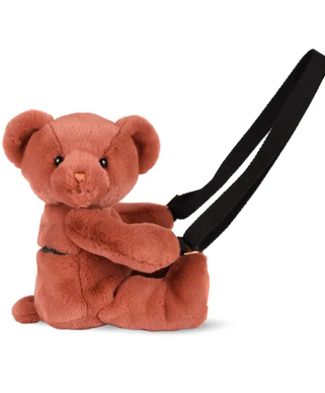 Sac bandouliere - Ours en peluche terracotta - 30 cm