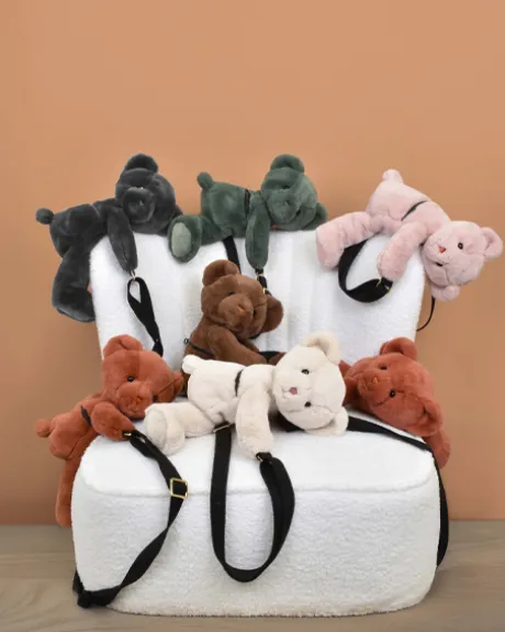 Sac bandouliere - Ours en peluche terracotta - 30 cm
