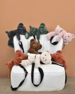 Sac bandouliere - Ours en peluche beige - 30 cm