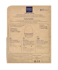 Veilleuse bebe musicale Culbuto blanc - 16 cm